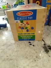 Melissa  Doug Shape Sorting Cube - Classic Wooden Toy with 12 Shapes - Classic