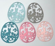         5 EASTER EGG cardstock paper die cut embellishments
