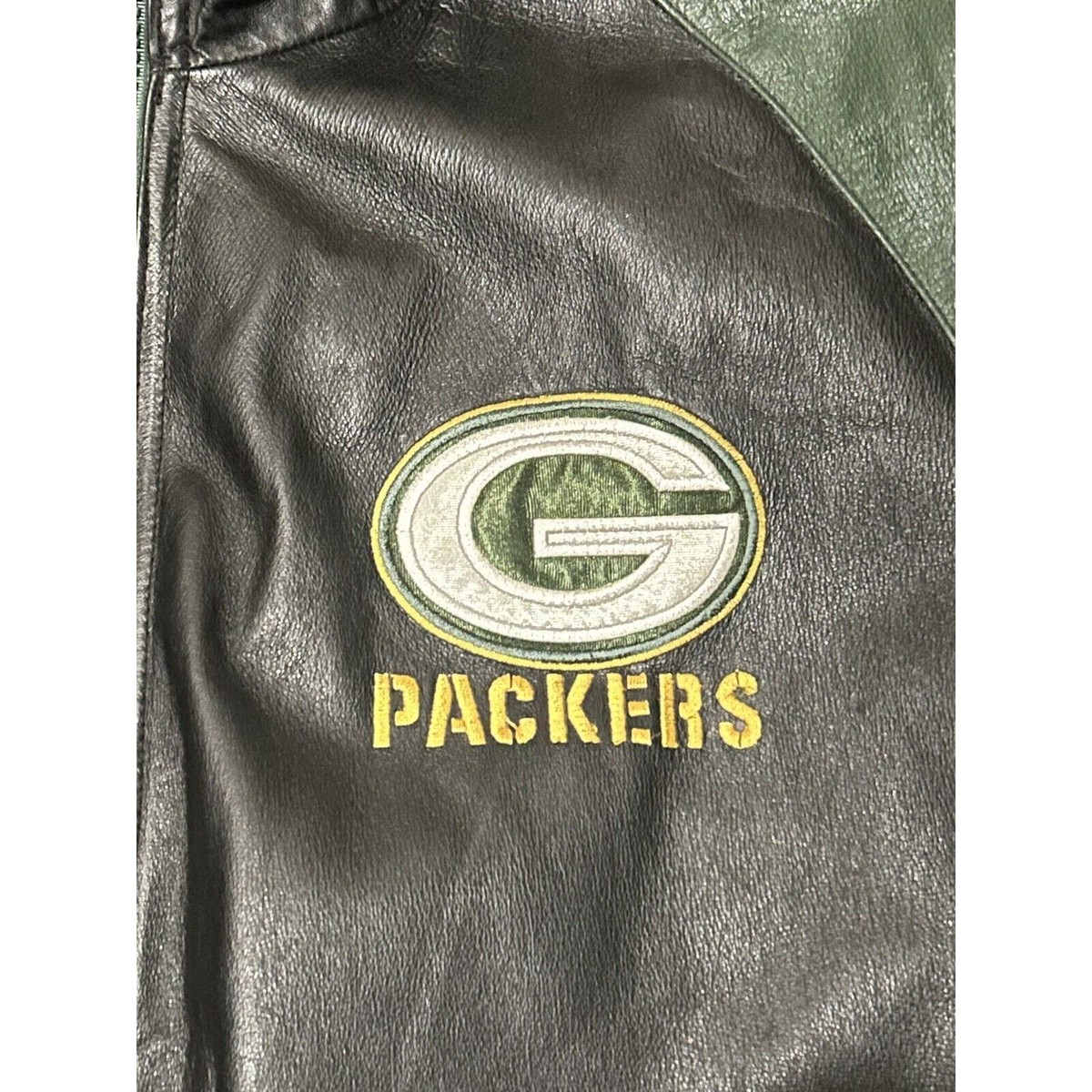 Vintage Green Bay Packers Pro Player Leather Jacket Mens XXL Vintage Green Bay Packers Pro Player Leather Jacket Mens XXL