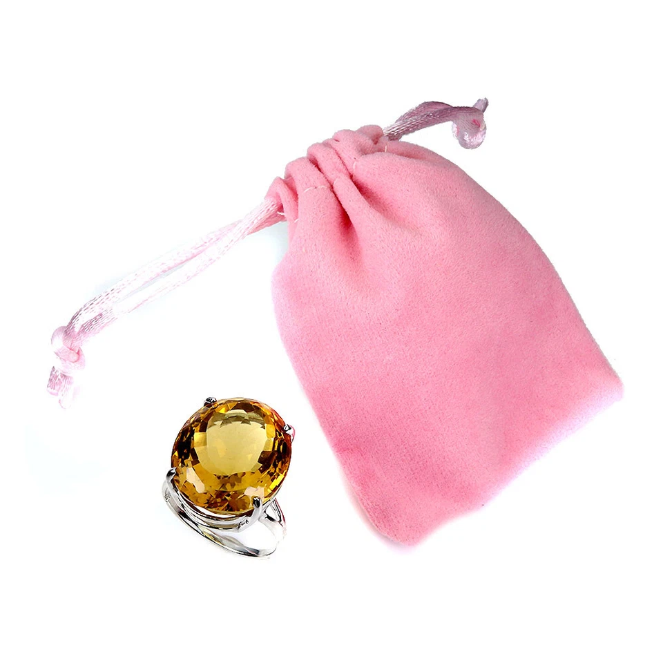 Summer 925 Silver Ring Oval Citrine 24ct Handmade Gemstone Jewelry Size 9.5 - Image 3 of 4