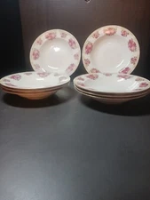 Set of 8 Farberware Sydney Roses Large Rim Soup Bowl 9 1/8 in #4092