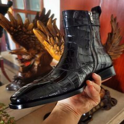 Handmade New Men Leather Boot Black Zipper Boot Oxford Dress Formal Shoes