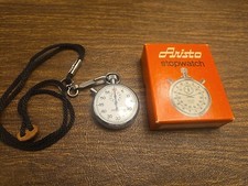 Aristo Apollo Stopwatch 7 Jewels 12 1/2 in The Box Tested Works Swiss Made