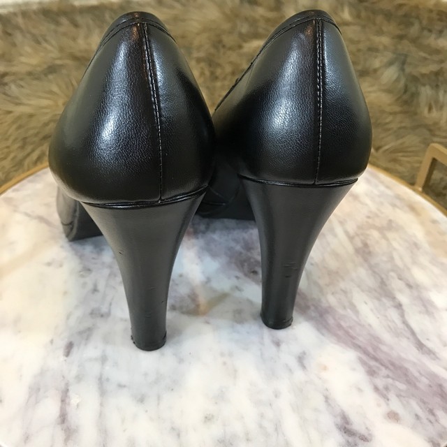 Fioni Sz 9 M Black Platform with Ruffle Detail Heels Career Pumps | eBay