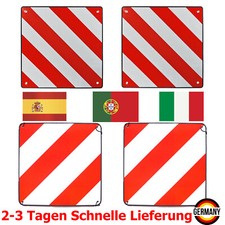 2 Stk. Warntafeln Warntafel Reflektierend Beidseitig Rot Weiss 50x50 Hecktr&auml;ger