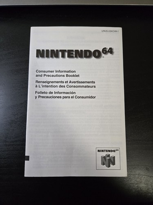 #ad NINTENDO 64 N64 Consumer Information and Precautions Booklet Nus usa can 1 $7.99