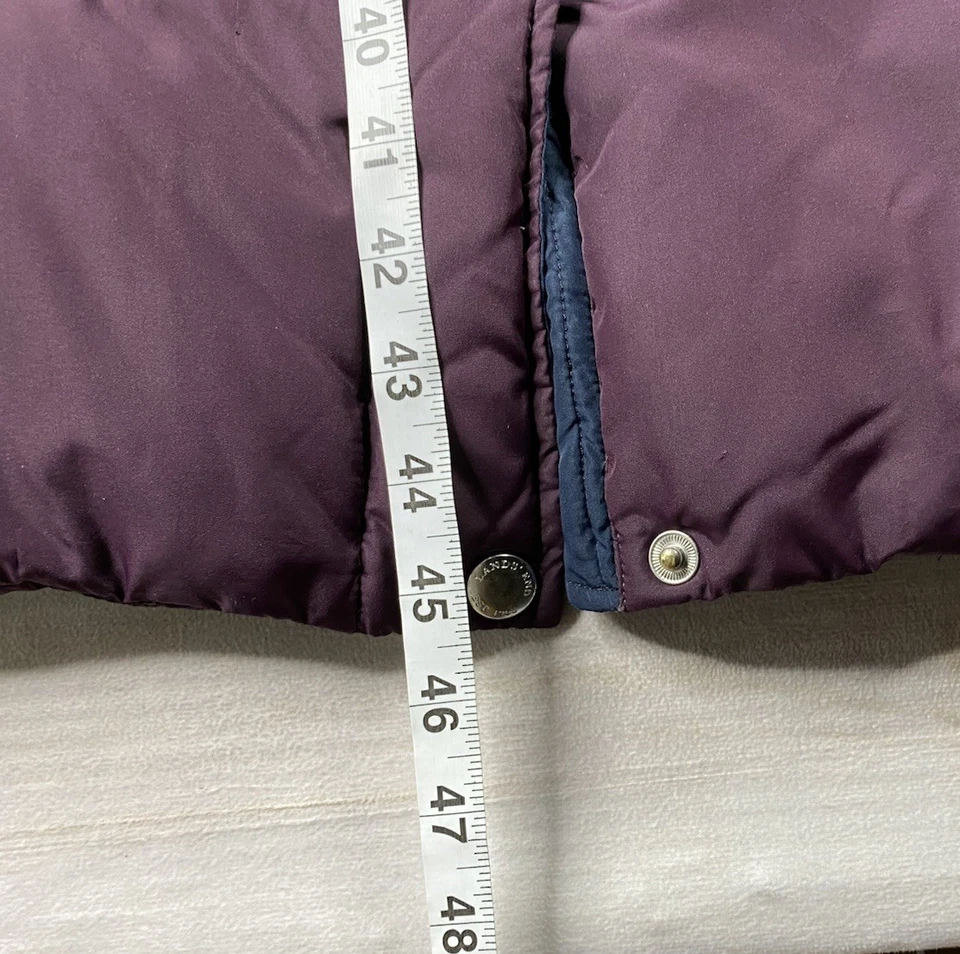 Lands' End Coat Womens 1X Purple Long Maxi Goose Down Puffer Detachable Hood - Image 4 of 4