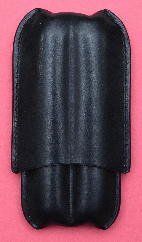 Adjustable Black Leather CIGAR CASE - Brand New Condition 