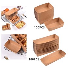 100Pcs Take Out Food Serving Boats Container for Nachos French Fries Hot Dog