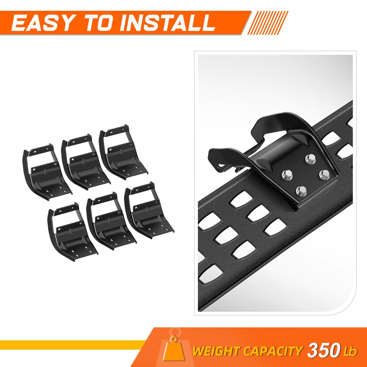 Raptor Style Running Boards For 2015-2022 Ford F150 Crew Cab - 7" Wide, Matte Black