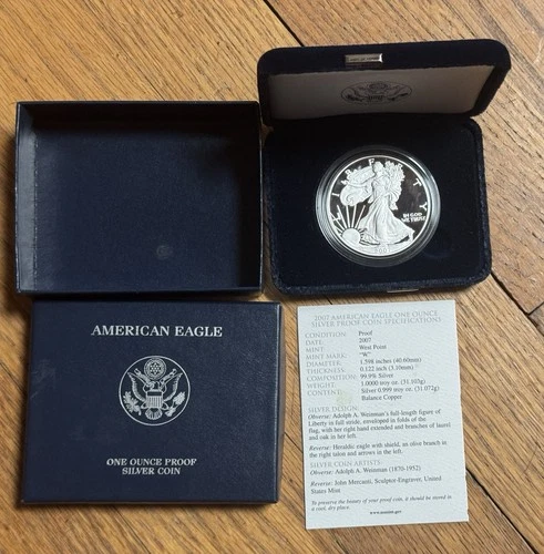 Silver American Eagle Proof Coin 2007 W