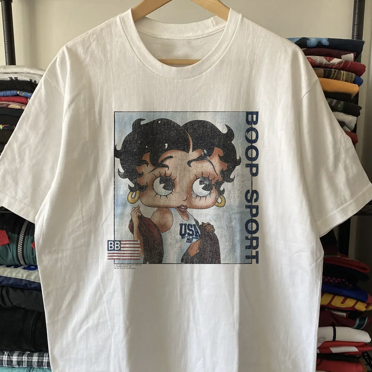 90s Betty Boop Sport Aged T-Shirt White XL | eBay