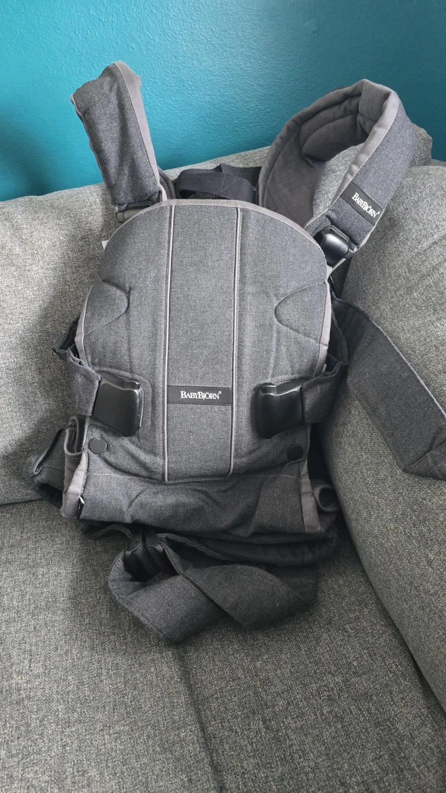 Baby Bjorn Baby Carrier One, Denim Grey/Dark Grey Cotton Mix