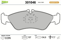 Bremsbelagsatz Scheibenbremse Vorne Hinten Valeo 301046 FÜR Mercedes VW