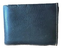 New Black Men's Genuine Leather Thin Bifold ID Credit Card Holder Wallet Handmad