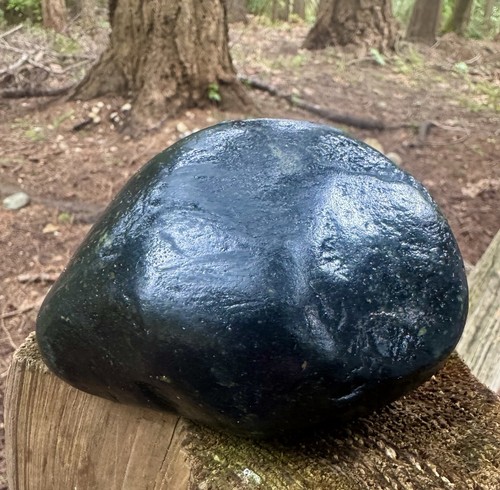  Black Nephrite Jade, Ocean Polished   Washington State,  736 grams 