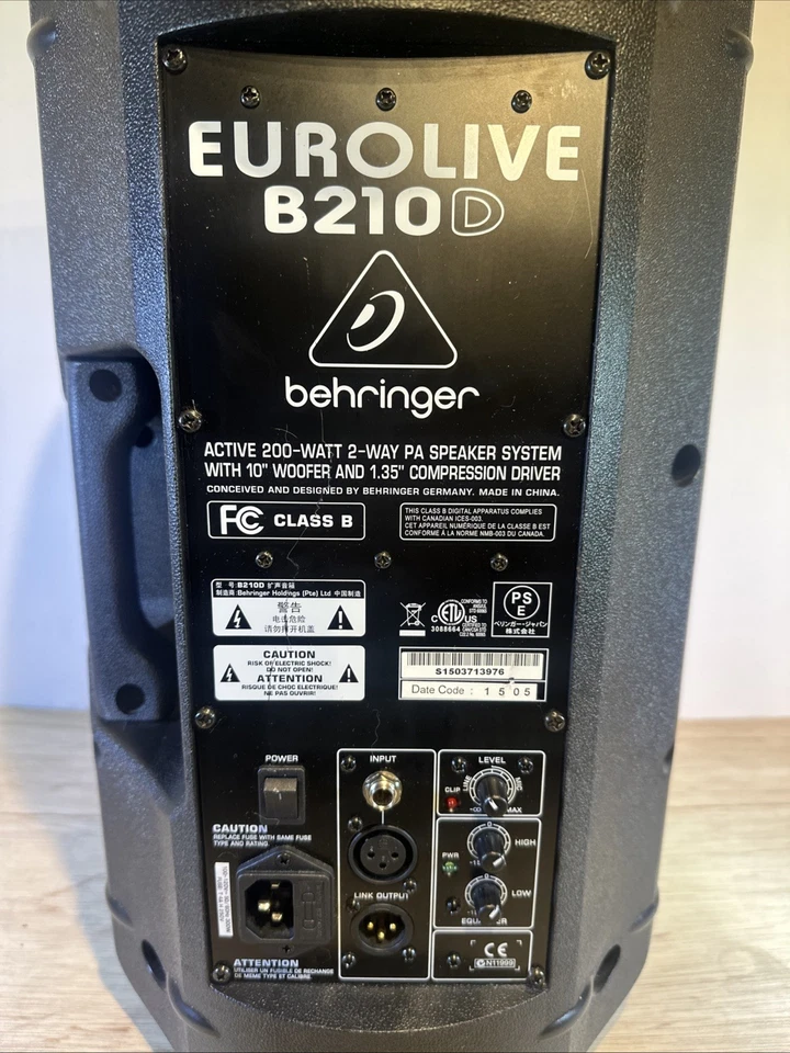 Behringer B210D Eurolive Active 200W 2-Way PA Speaker System - Image 4 of 4