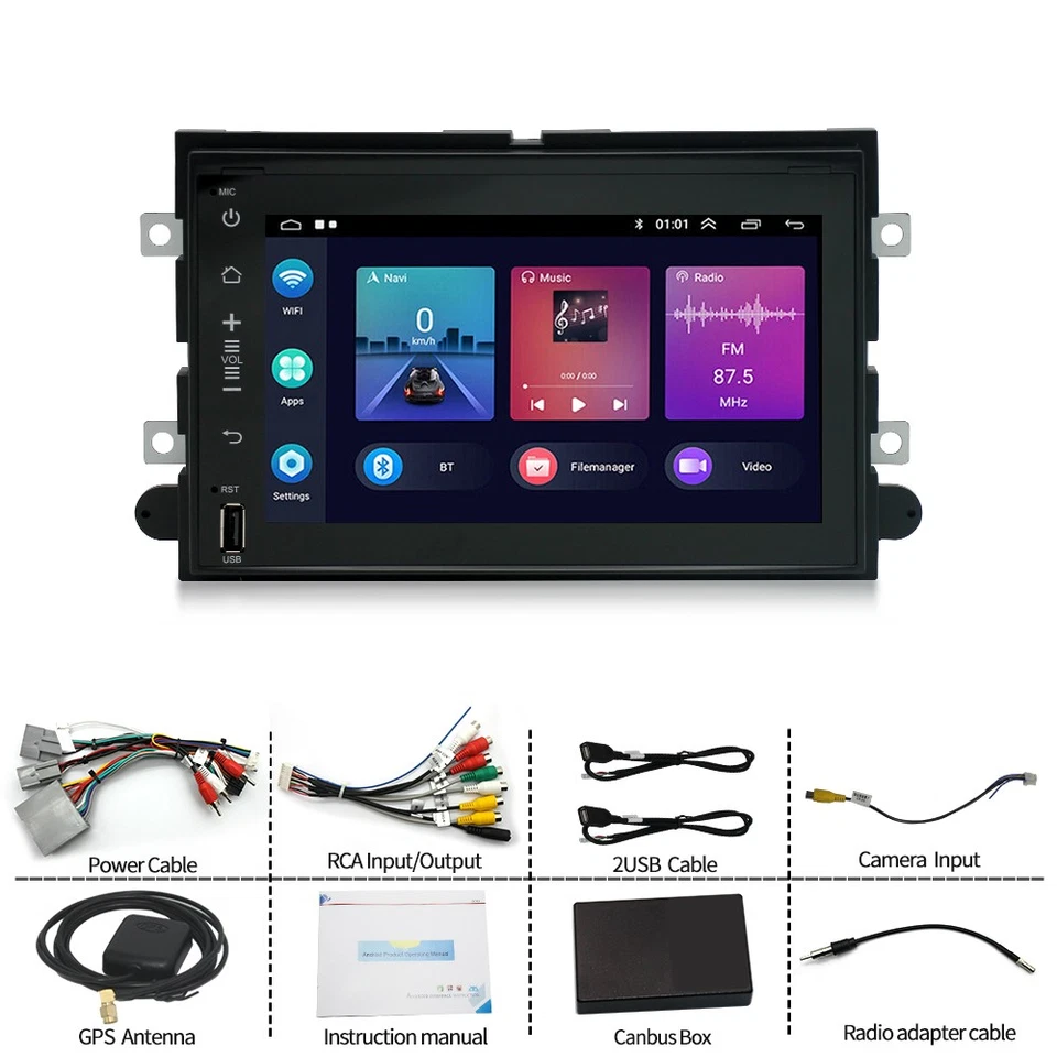 Radio estéreo para automóvil Android 15 Apple Carplay GPS navegación cámara para 2006-2014 F-250 F-350 Foto 3 de 4