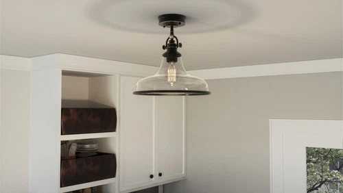 Quoizel GRTS1714 Grant 14"W Semi-Flush Ceiling Fixture - Bronze - Picture 8 of 12