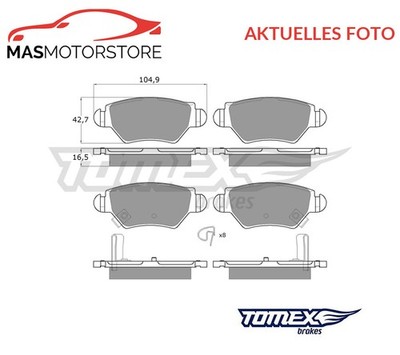 SATZ BREMSBELÄGE BREMSKLÖTZE HINTEN TOMEX BRAKES TX 12-14 P NEU OE QUALITÄT