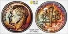 PR67 1963 10C Roosevelt Silver Proof Dime, PCGS Trueview- Rainbow Toned