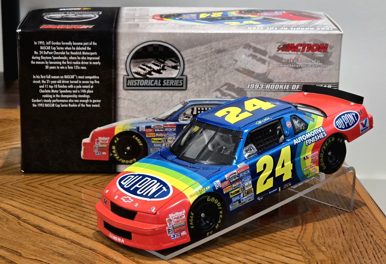 1993 #24 Jeff Gordon DuPont Lumina Rookie of the Year 1:24 Diecast Action