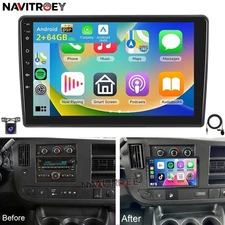 For 2008–2024 GMC Savana 1500 2500 3500 Radio Stereo Android 15 CarPlay GPS Navi