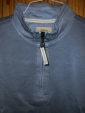 TRUE GRIT Mens Blue 1/4 Zip Pullover Sweatshirt Sweater Cotton Knit Size XL NWT