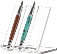 Acrylic Pen Display Stand Desk Organizer Holder Clear, Holds 3 Pen Pencil Foun