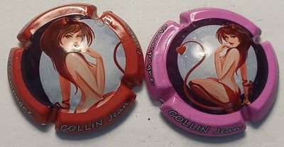 2 SCHÖNE CHAMPAGNERKAPSELN COLLIN JEAN VALENTINSTAG 2019 REF NR. 8 bis 8a NEU