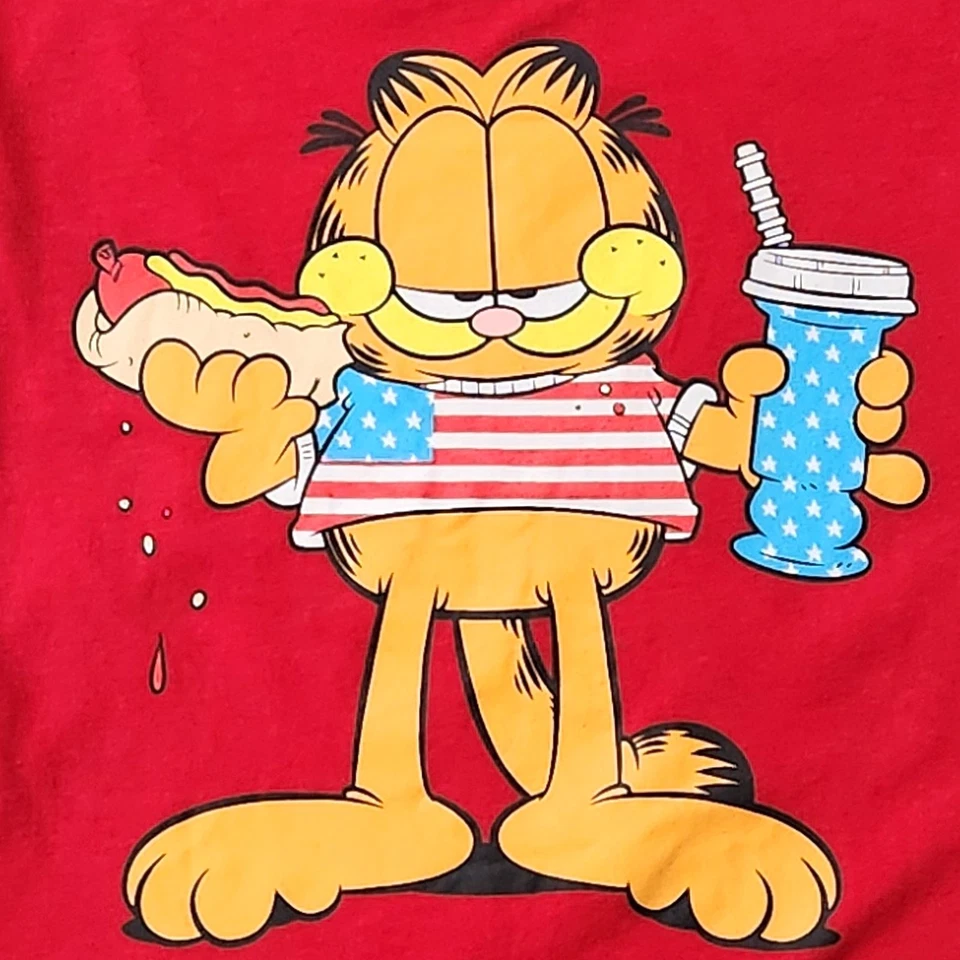 Красная патриотическая футболка с коротким рукавом Garfield для мальчиков Nickelodeon - Изображение 2 из 2