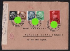 1941 Third Reich Propaganda Censored Cover from Munich to Brussels (Belgium)