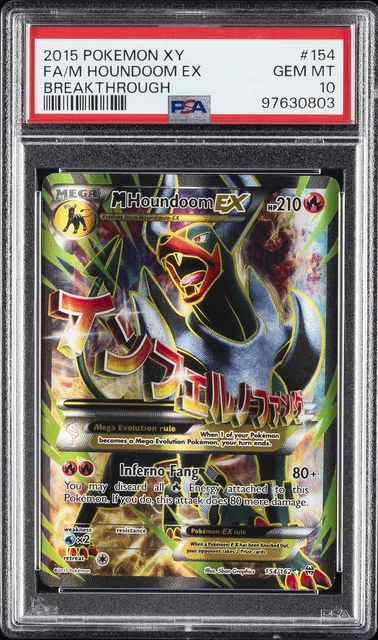 2015 POKEMON XY BREAKTHROUGH #154 FULL ART/M HOUNDOOM EX PSA 10