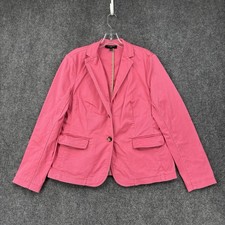 Talbots Bold Pink Barbiecore Blazer Womens 14P Business Casual