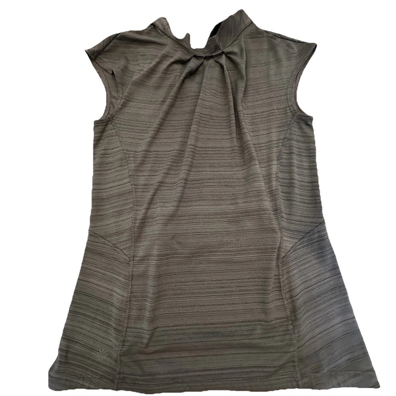 Athleta gray half zip running sleeveless top shirt size S 