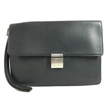 LOUIS VUITTON M30782 Taiga Selenga Pouch Clutch Bag Taiga Leather Ardoise Black