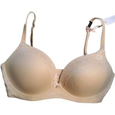 New Victoria's Secret Body By Victoria Wireless Lt Beige/Ivory 36DD W/ Floral