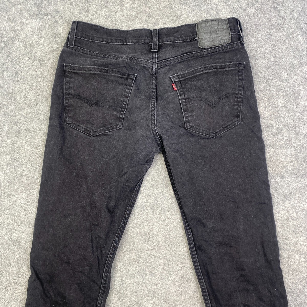 Levis 502 Black Denim Stretch Jeans34×32 Levis 502 Jeans Men 32x34 Black Pants Dark Wash Faded Denim