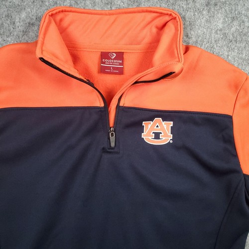 Auburn Tigers Sweater Womens Large Blue Orange Quarter Zip Pullover Golf Athlete - Picture 2 of 12
