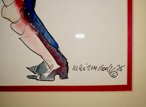 Rare c.1975 LEO MEIERSDORFF Original Watercolor&Ink Painting "BRASS DUO" Signed - Picture 8 of 24
