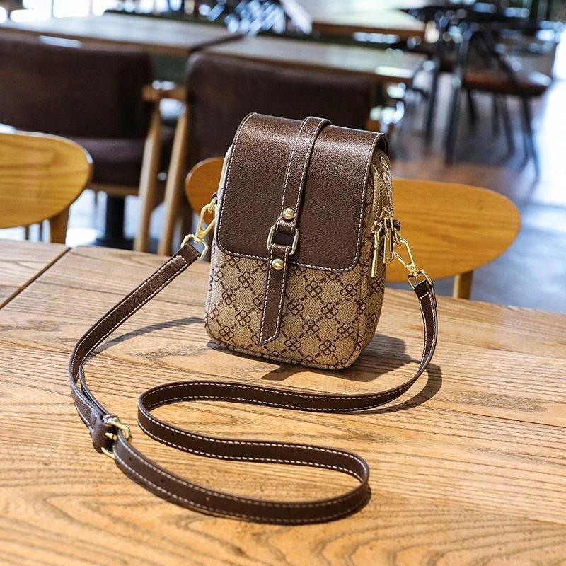 Stylish Small Brown Leather Satchel Vintage Looking Leather 