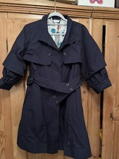 Full Circle Navy Vintage 1950’s Rockabilly Swing Raincoat Sz 14 Bnwt Rain Jacket