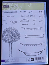 Stampin' Up IN THE TREES 18 Stamps Set-New/Retired-Tree,Banners, Congrats  