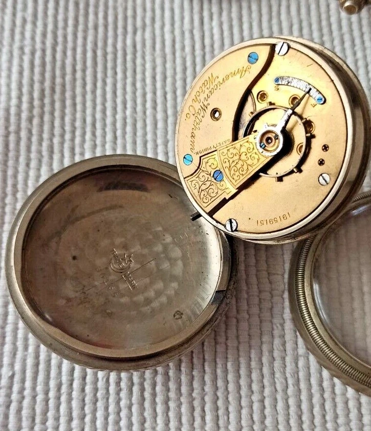 BIG 57MM WALTHAM RAILROAD NICKEL CASE AMERICAN POCKET WATCH FOR REPAIR PARTS - Image 4 of 4