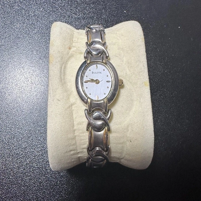 Bulova Women s Quartz Classic Gold and Silver White Dial T9 Quartz Watch Time