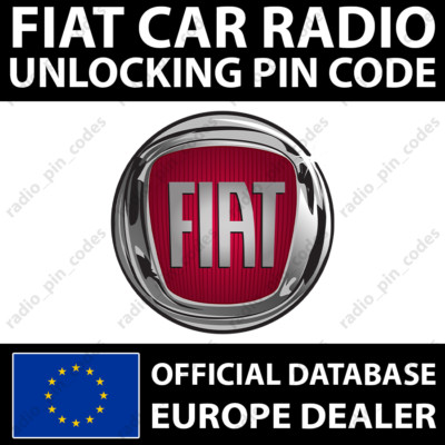 FIAT RADIO PIN CODE 500 500C 500L DOBLO DUCATO PANDA PUNTO SCUDO TALENTO TIPO