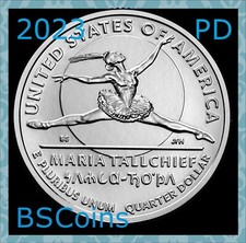 2023 P&D American Women Quarter Series - Maria Tallchief - TWO Coins Ship TODAY!