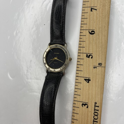 A Milan Herren Silber Schwarz Eidechsenleder MLN100A 038 Retro Edelstahl Ungetestet - Bild 3 von 6