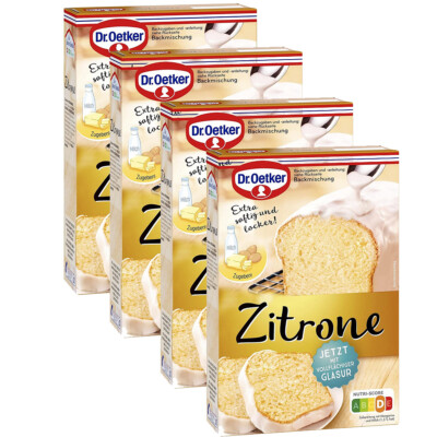 Dr. Oetker Zitrone Backmischung für Rührkuchen 485g 4er Pack