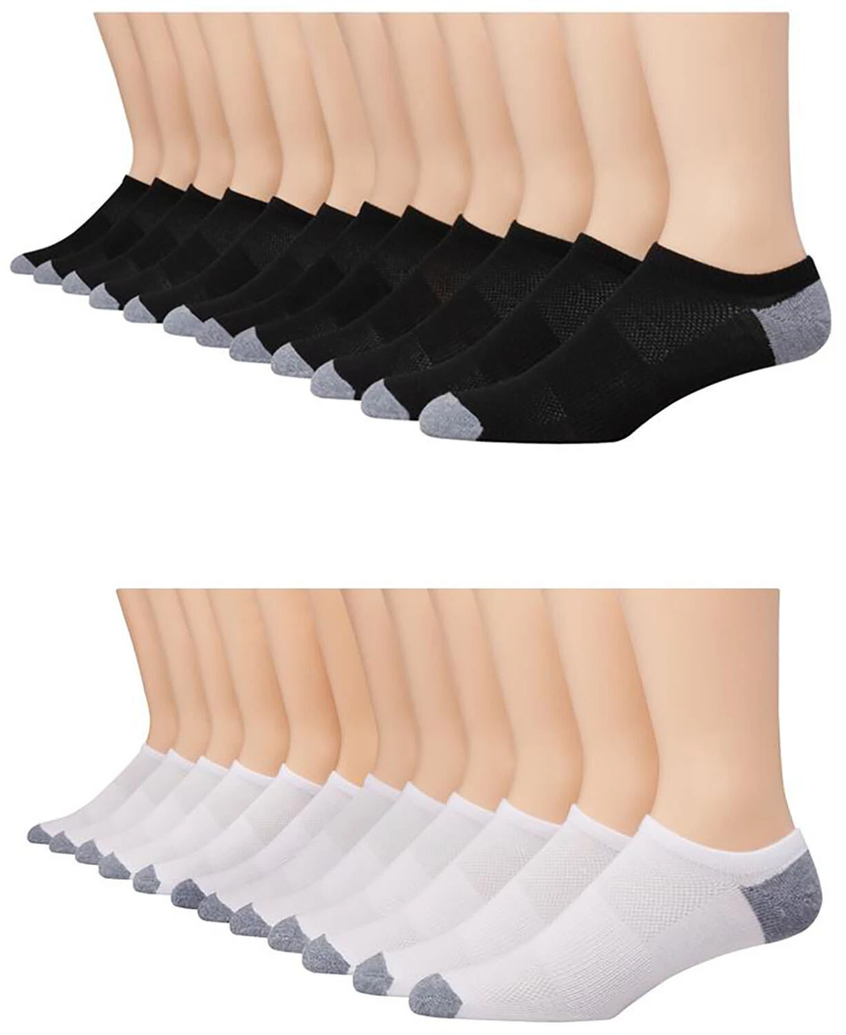 Hanes Men's FreshIQ X-Temp No-Show Socks (12 Pairs)